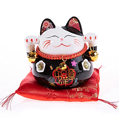 Lachineuse - Gato Maneki Neko - Hucha Gato japonés de la Suerte - Figura Regalo Japón - Objeto Kawaii Deco - Lucky Cat Porcelana - Gato Chino Asia Decoración - Suerte, Fortuna, Prosperidad