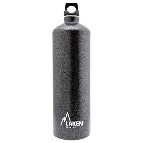 LAKEN Futura Botella de Agua, Cantimplora de Aluminio Boca Estrecha 1,5L, Gris