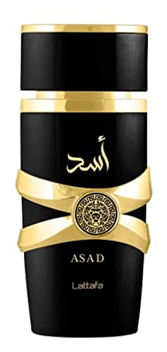 Lattafa Asad Perfume, fragancia refrescante de madera y almizcle, 100 ml, perfume unisex (paquete de 1)