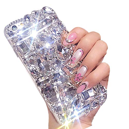 LCHDA Funda de diamante para compatible con iPhone 15 Plus de 6,7 pulgadas, brillante con brillantes brillantes joya brillante, diamantes completos, piedras de cristal transparente, funda protectora