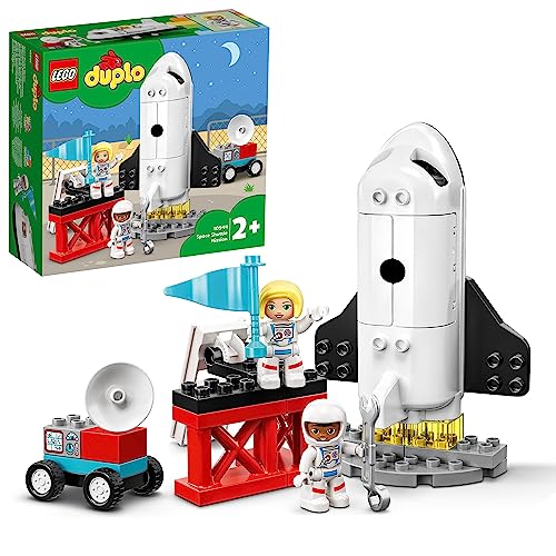 LEGO 10944 Duplo Misión de la Lanzadera Espacial Juguete de Construcción de Cohete Espacial para Niños +2 años con Astronautas