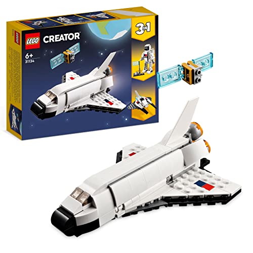 LEGO 31134 Creator 3 en 1 Lanzadera Espacial, Figura de Astronauta o Nave de Juguete, Set de Construcción para Niños y Niñas de 6 Años o Más, Regalo Creativo