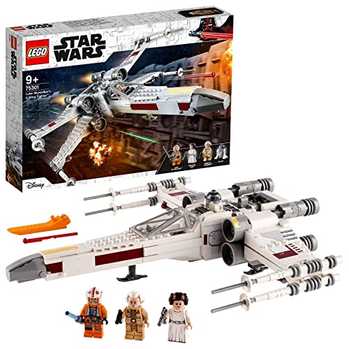 LEGO 75301 Star Wars Caza ala-X de Luke Skywalker, Juego de Construcción, Mini Figuras Princesa Leia y Droide R2-D2, Regalo para Niños de 9 Años o Más