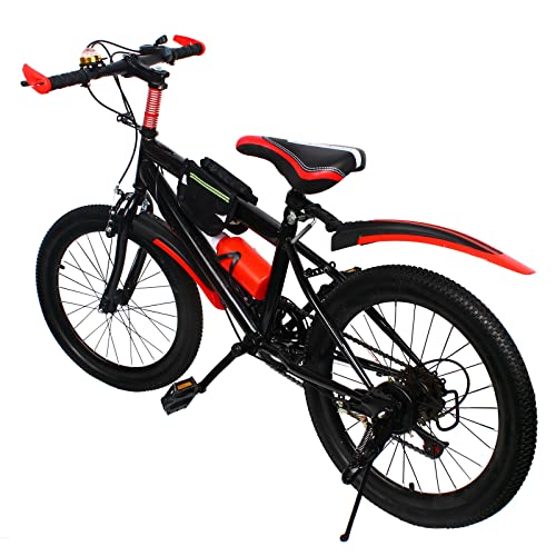 LENJKYYO Bicicleta de montaña de 20 pulgadas, para niños, bicicleta de montaña para niños, 7/6 velocidades, bicicleta para niños, bicicleta de acero de alto carbono