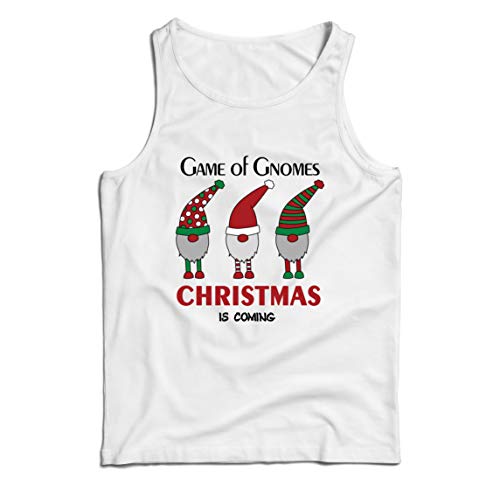 lepni.me Camisetas de Tirantes para Hombre Gioco di Gnomi Natale sta arrivando Carino Nordic GNOME nordico (XXL Blanco Multicolor)