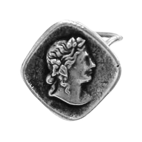 Les Trésors De Lily [R9060 - Anillo ajustable 'Antigua Grecia' plateado - 20 x 20 mm, Metal