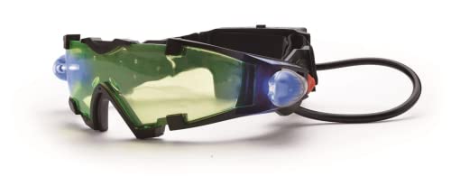 Lexibook Spy Mission, Gafas espía de visión Nocturna, Luces LED retráctiles, Cristales tintados Verdes, Bandas elásticas Ajustables, Negro, Color, Medium (RPSPY04)