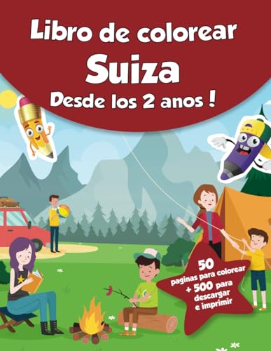 Libro de colorear para niños - Suiza (Desde los 2 años): ¡50 páginas para colorear + 500 para descargar e imprimir!