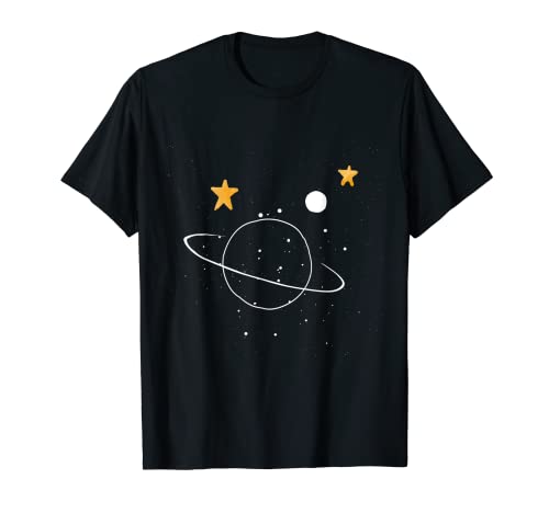 Linda mano dibujada acuarela Saturno ilustración Camiseta