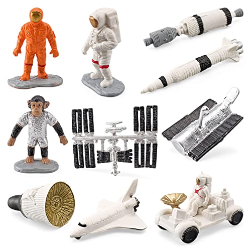 LINGJIONG modelo astronauta en miniatura, miniatura del espacio exterior, figuras astronauta para decoración tartas, juguetes espaciales, decoración escritorio, regalos para niños