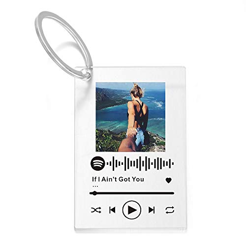 Llavero personalizado personalizado Álbum de código de Spotify Tablero de música Llavero Llavero de acrílico Estilo de foto personalizado Álbum de fotos Signo musical Placa de la canción Llavero