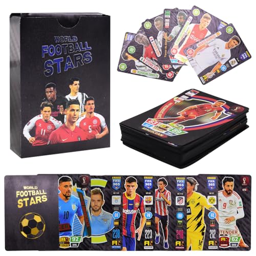 LOBHCP Tarjeta de Estrella de Fútbol de La Copa Mundial 2022/23, 55 Piezas Tarjetas de Colección de Estrellas de Fútbol,Tarjetas coleccionables Toy Card, para Fanáticos,Niños,Adolescentes y Adultos
