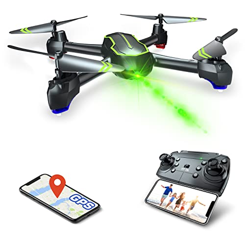 Loolinn | Dron GPS - Drone con Cámara HD 1080p para Principiantes, Cuadricóptero RC con Retorno Automático/Fotos y Vídeo HD 1080p / Transmisión en Tiempo Real FPV (Regalo para Navidad)