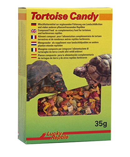 Lucky Reptile Tortoise Candy 35g - una Delicia Especial - alimento Mixto para Tortugas terrestres y Otros Reptiles herbívoros - una golosina Adecuada para Tortugas