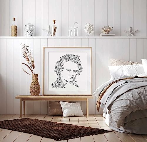 Ludwig Van Beethoven - una biografía dentro del retrato - ilustración de un cartel del compositor sordo de música clásica (60x60cm)