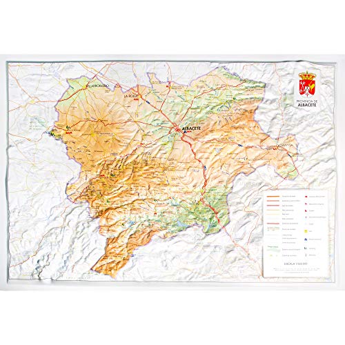 Mapa en relieve Albacete. Escala 1:520.000, 45x32 cm