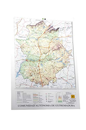 Mapa en relieve Extremadura. Escala 1:900.000, 32x45 cm