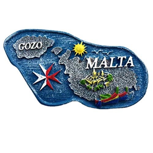 Mapa estilo Malta 3D imán de nevera viaje recuerdo regalo hogar y cocina decoración magnética pegatina, colección de imanes de refrigerador de Malta