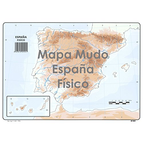 Mapa Mudo SELVI Color Din-A4 España Físico, Caja x50