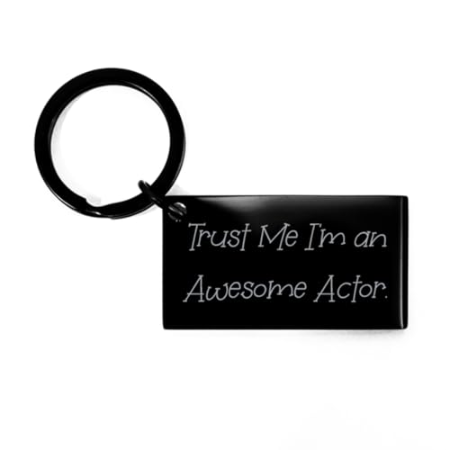 Maramalive Trust Me I'm an Awesome Actor. Llavero, Actor Negro Llavero, Regalos útiles para actor de colegas, carteles de películas, figuras de acción, camisetas, DVD, Blurays, Negro, Pequeño, Negro,