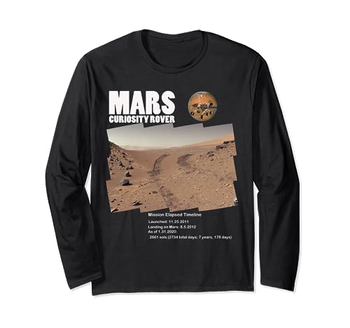 Marte Curiosity Rover Mission To Mars Tracks en Marte Manga Larga