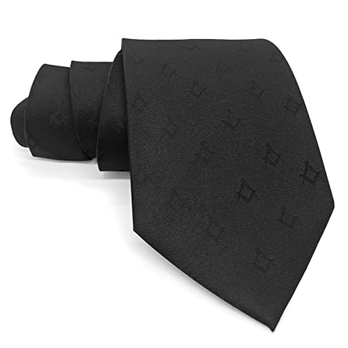 Masonic - Corbata negra de poliéster con diseño masónico