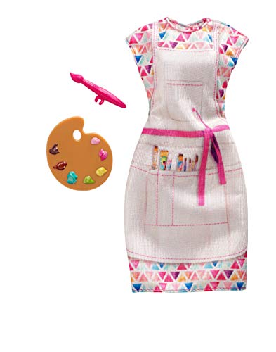 Mattel F-Barbie: Vestido de Carrera Pintor Vestido Beige Multicolor