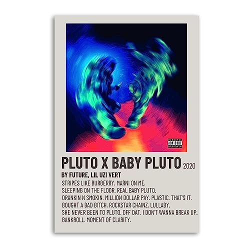 MATYBATE Póster de Plutón para bebé, diseño de álbum de música de Plutón, pintura decorativa, lienzo, pósteres de pared e impresión artística moderna para decoración de dormitorio familiar, 20 x 30 cm