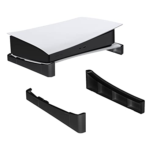 Mcbazel Soporte Horizontal Compatible con Consola PS5 DE/UHD, Soporte de Base para Disco PS5 y Consola de edición Digital, con máscaras Antideslizantes, Color Negro(No para PS5 Slim)