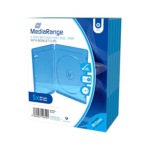MediaRange BOX38 Blu-ray Funda para discos ópticos(capacidad 1 disco, plástico), pack de 5