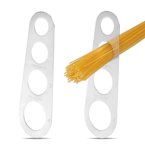 Medidor de Espaguetis Porcionador de Espaguetis de Acero Inoxidable con 4 Agujeros Medidores para Cocina Restaurante 2 Piezas