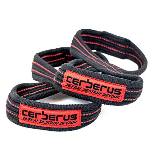 (Medium) - CERBERUS Strength Elite Double Loop Figure 8 Lifting Straps (Pair)