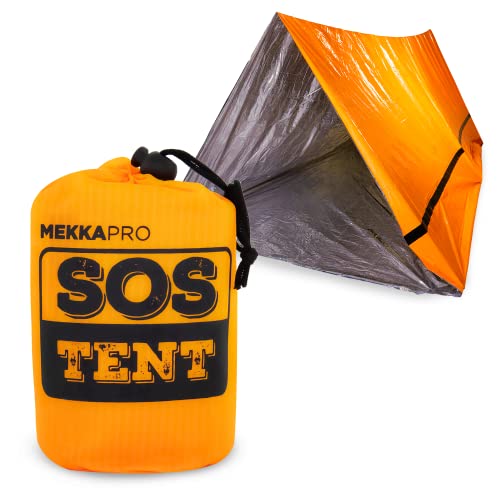 MEKKAPRO Tienda Campaña Emergencia - Refugio Supervivencia para 2 Personas - Tienda de Campaña Ligera y Resistente - Tienda Impermeable y Cortavientos para Camping, Vivac y Actividades al Aire Libre