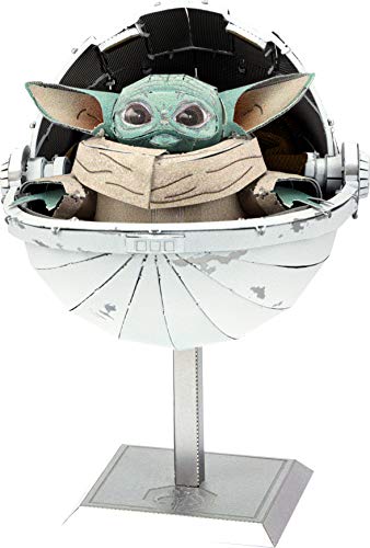 Metal Earth Puzzle 3D Baby Yoda. Rompecabezas de Metal de Star Wars. Maquetas para Construir para Adultos Nivel Moderado de 8 x 5.79 x 9.19 Cms
