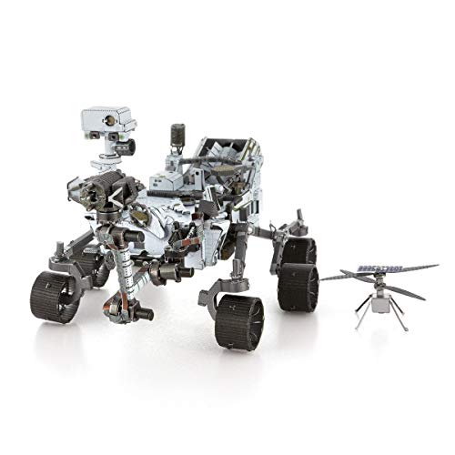 Metal Earth Puzzle 3D Vehículo Mars Rover Perseverance Y Helicóptero Ingenuity Rompecabezas De Metal De Espacio. Maquetas para Construir para Adultos Nivel Desafiante De 9 X 12.5 X 7.5 Cm