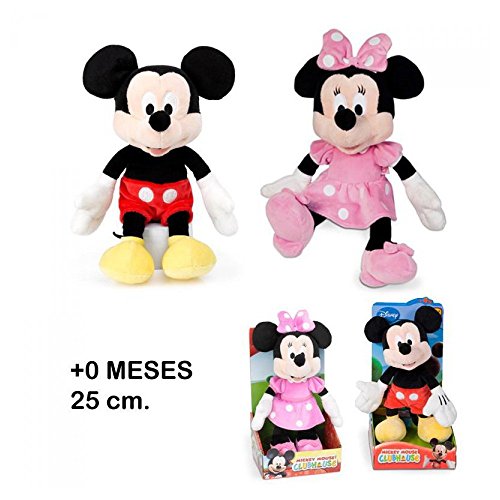 Mickey Mouse Clubhouse clásico - Muñeco de peluche original, 25 cm (modelos surtidos: Mickey / Minnie)