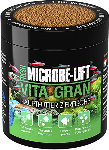 MICROBE-LIFT Vita Gran - Alimento completo para peces en todos los acuarios de agua dulce, 1 paquete (1 x 120 gramos), (El embalaje puede variar)