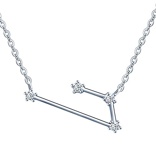 MicVivien Collar de plata de ley 925 para mujer con colgante de constelación, signo del zodiaco, 12 horóscopo, astrología, estrella collar con pendientes