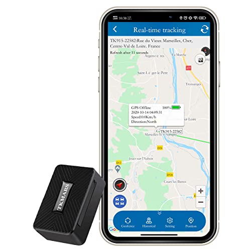 Mini Localizador GPS para Coche sin Suscripción 1500mAH Batería Rastreador GPS Posicionamiento Antirrobo en Tiempo Real Mini GPS Tracker para Bicicleta Moto Coche con App Gratis TK913