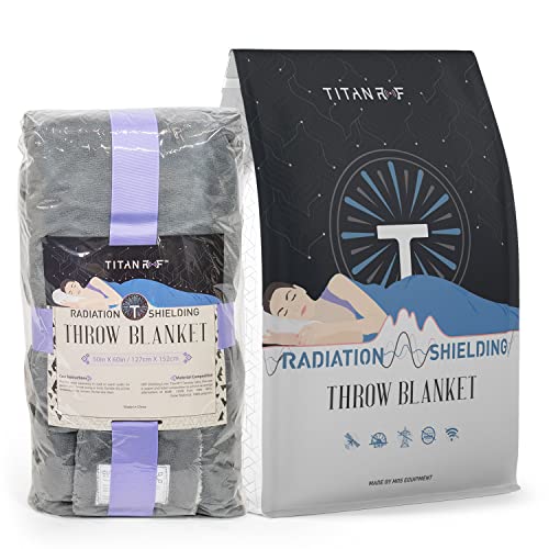 Mission Darkness TitanRF Radiation Shielding Throw Blanket - 50" x 60" (127cm x 152cm) Ultra-Soft Reversible Gray and White Design with EMF Radiation Protection