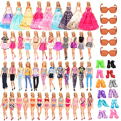 Miunana 35 Accesorios para 11.5 Pulgadas 28-30 cm Dolls Muñeca = 5 Vestidos De Moda + 4 Ropas + 3 Vestidos + 5 Mini Vestidos + 3 Trajes De Baño + 15 Accesorios (Estilo Aleatorio)