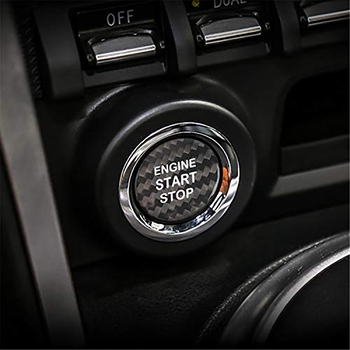 M.JVisun Fibra de Carbono Motor Arranque Paro Botón Pegatinas para Subaru BRZ - Negro