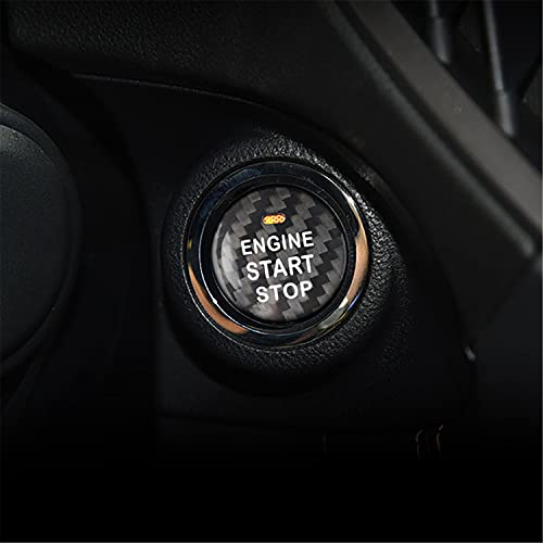 M.JVisun Fibra de Carbono Motor Arranque Paro Botón Pegatinas para Subaru Forester Legacy Outback WRX XV - Negro