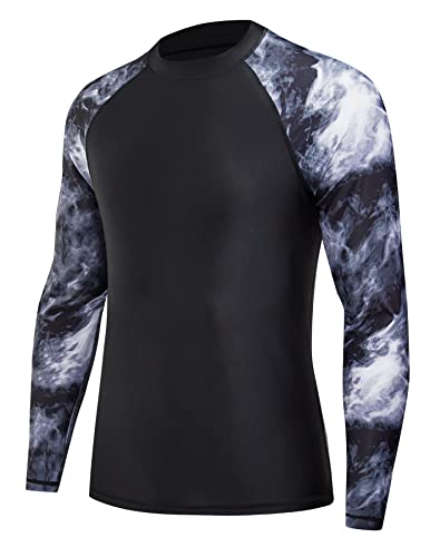 MOCOLY Camisa Neopreno Protección UV Compresión Hombre Camiseta Manga Larga Surf Natación Secado Rápido con Protector Solar Rashgurad para Trekking Gym Fitness Entrenamiento Deporte