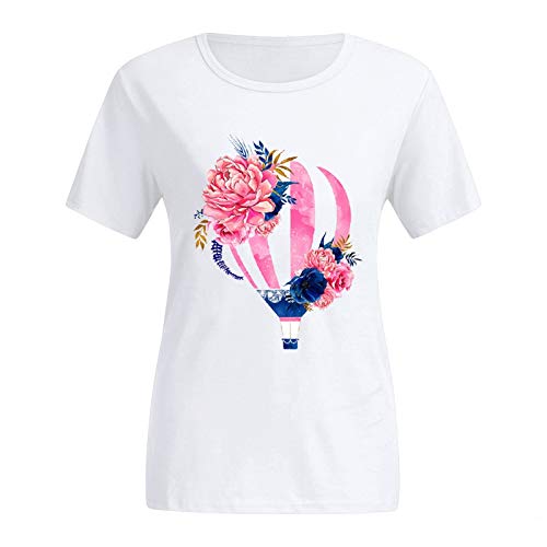 Moderna camiseta de verano para mujer, camiseta informal con estampado de flores en 3D, cuello redondo, manga corta, camiseta holgada, túnica, blusa para vacaciones, tiempo libre, camiseta deportiva,