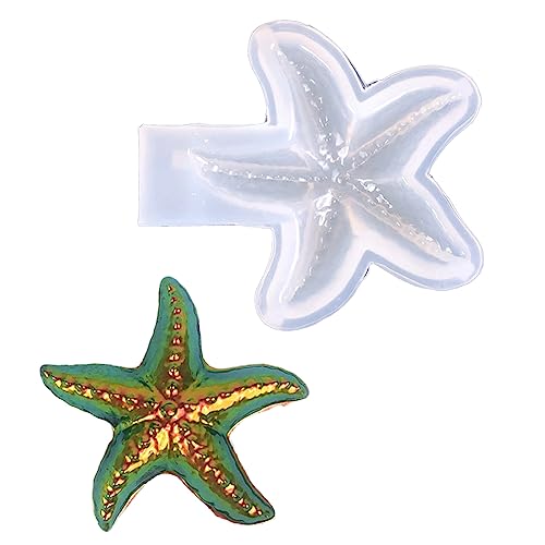 Molde de silicona para mujer con diseño de estrella de mar, adorno de horquilla, molde decorativo para joyería para manualidades