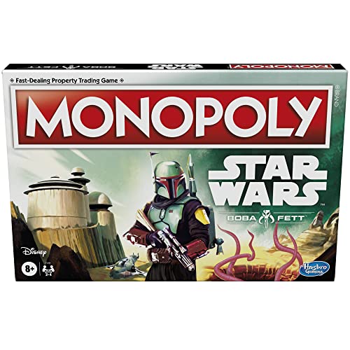 MONOPOLY: Juego de mesa de Star Wars Boba Fett Edition para niños a partir de 8 años, inspirado en las películas de Star Wars y la serie de televisión Mandalorian