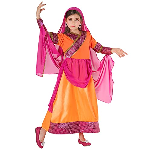 Morph Disfraz Hindu Niña, Disfraz Hindú Niña, Traje Hindu Niña, Disfraz Danza Del Vientre Niña, Disfraz Bollywood Niña, Disfraz Carnaval Niña Talla S