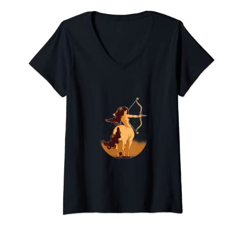 Mujer Mujer Centauro con un arco Camiseta Cuello V