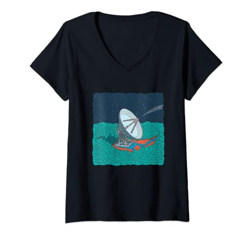 Mujer Radiotelescopio Effelsberg - Espacio Camiseta Cuello V